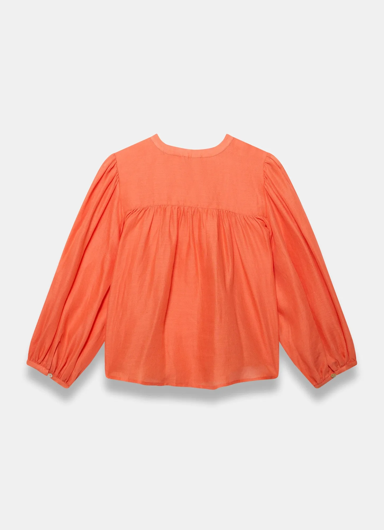 Orange Ramie Batwing Blouse