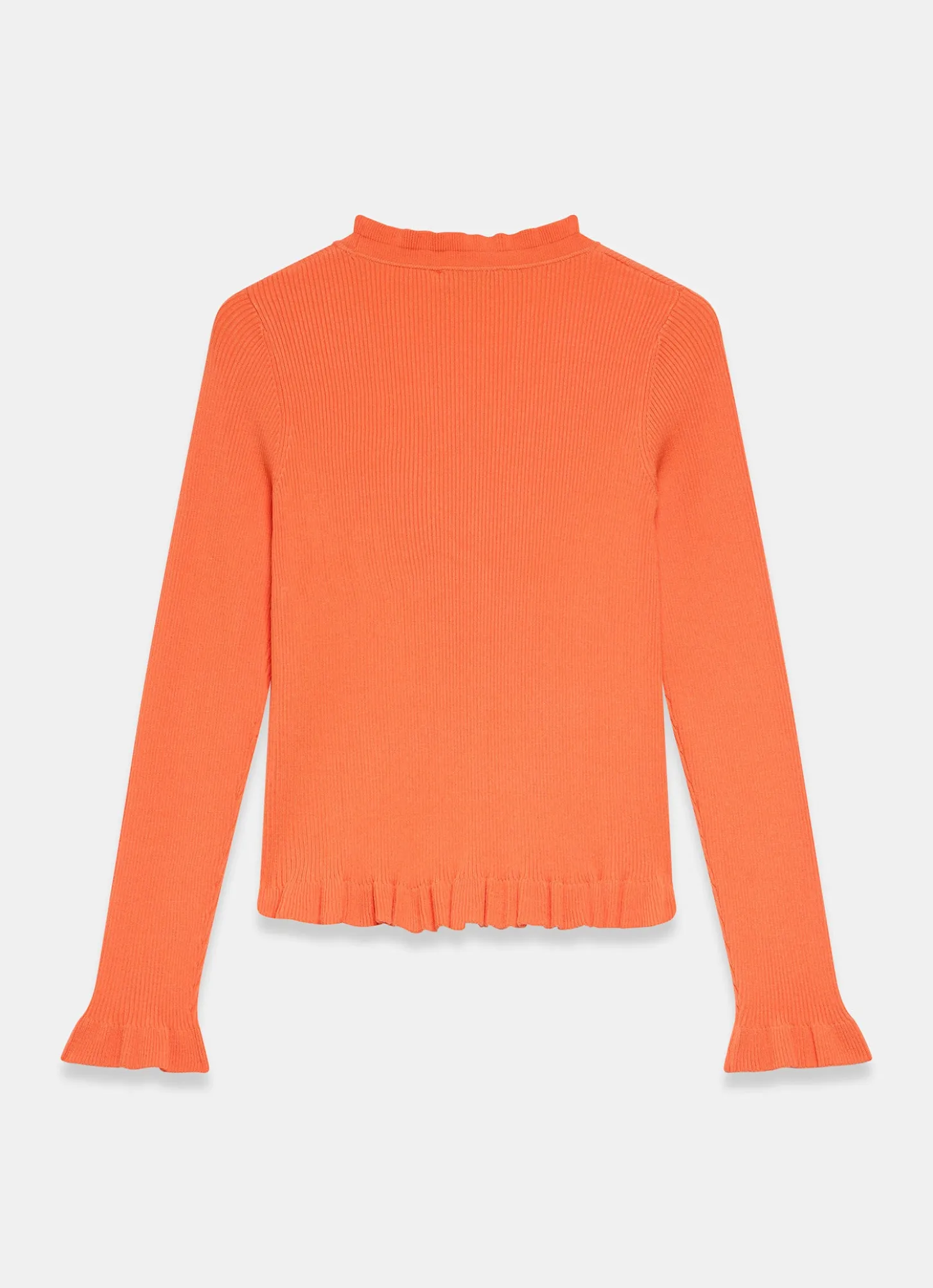 Orange Ruffle Detail Cardigan