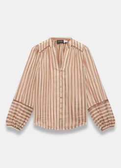 Orange Striped Blouse
