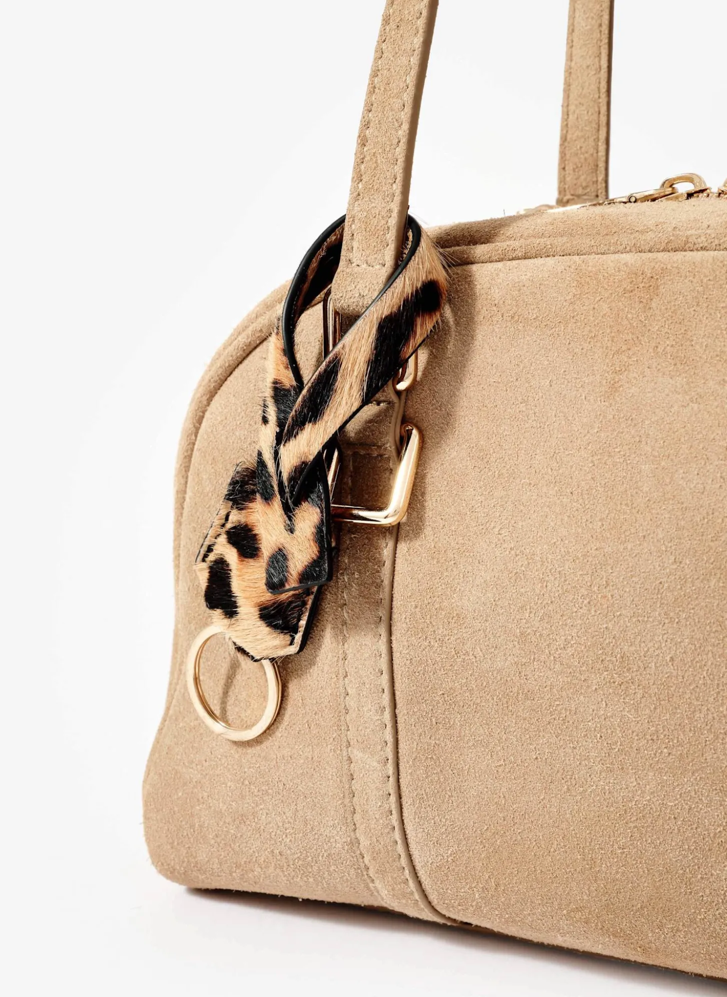 Otti Neutral Suede Shoulder Bag