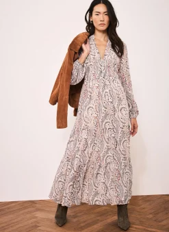Paisley Print Boho Maxi Dress