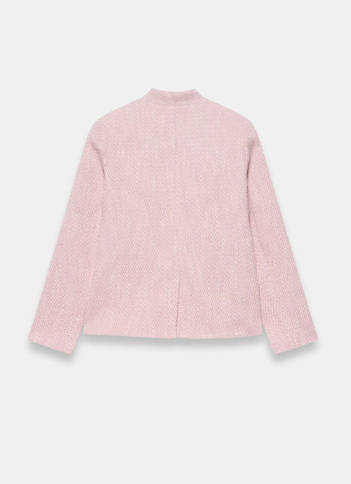 Pink Cotton Blend Boucle Jacket