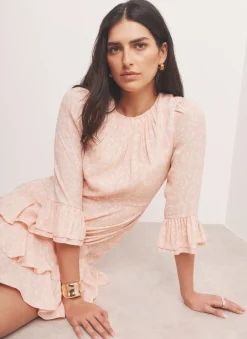 Pink Floral Print Mini Dress