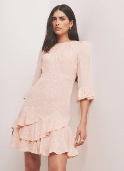 Pink Floral Print Mini Dress