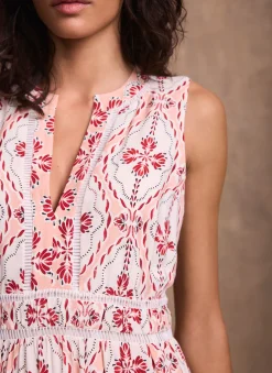 Pink Geo Print Maxi Dress