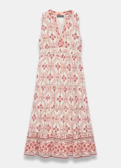 Pink Geo Print Maxi Dress