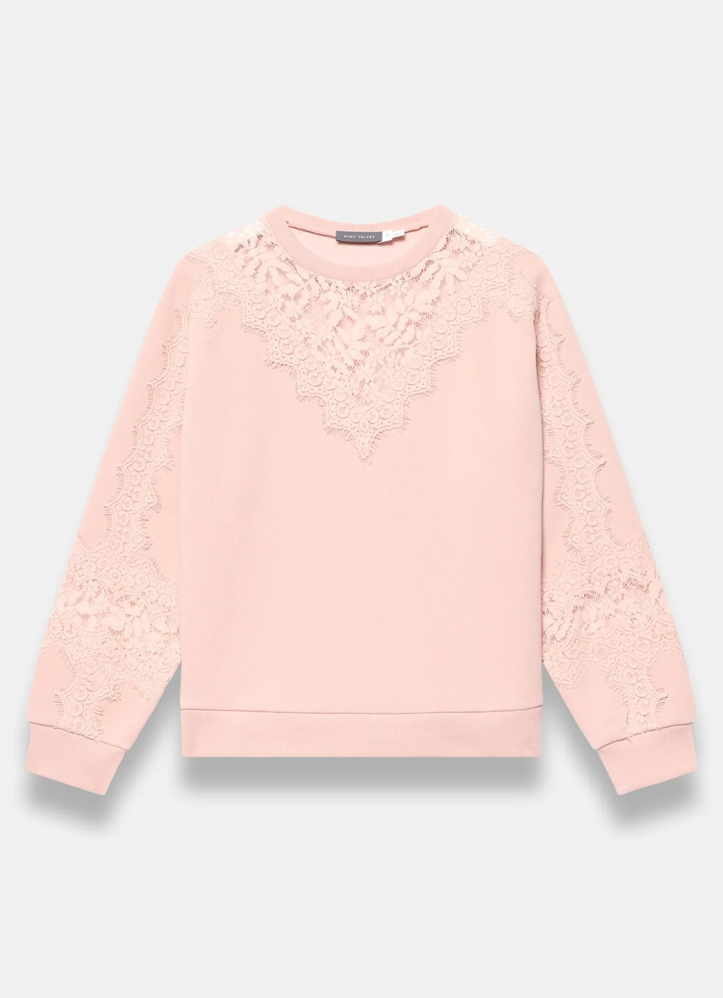 Pink Lace Detail Sweatshirt