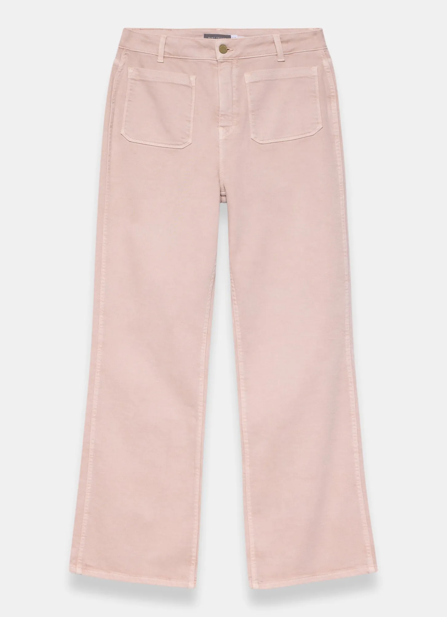 Pink Patch Pocket Flared Jeans