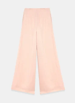 Pink Pleat Detail Wide Leg Trousers