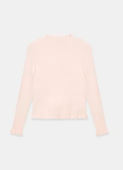Pink Ruffle Detail Cardigan