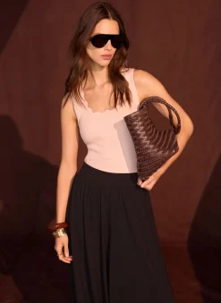 Pink Scallop Trim Vest Top
