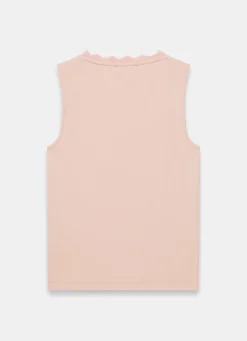Pink Scallop Trim Vest Top