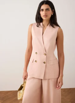 Pink Tailored Longline Waistcoat