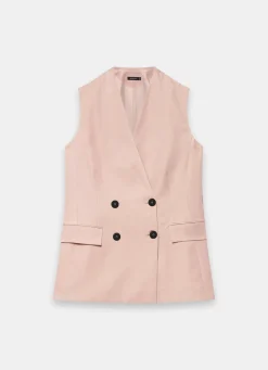 Pink Tailored Longline Waistcoat