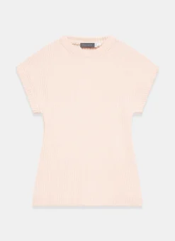 Pink Wool Blend Longline Knit Top