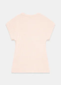 Pink Wool Blend Longline Knit Top