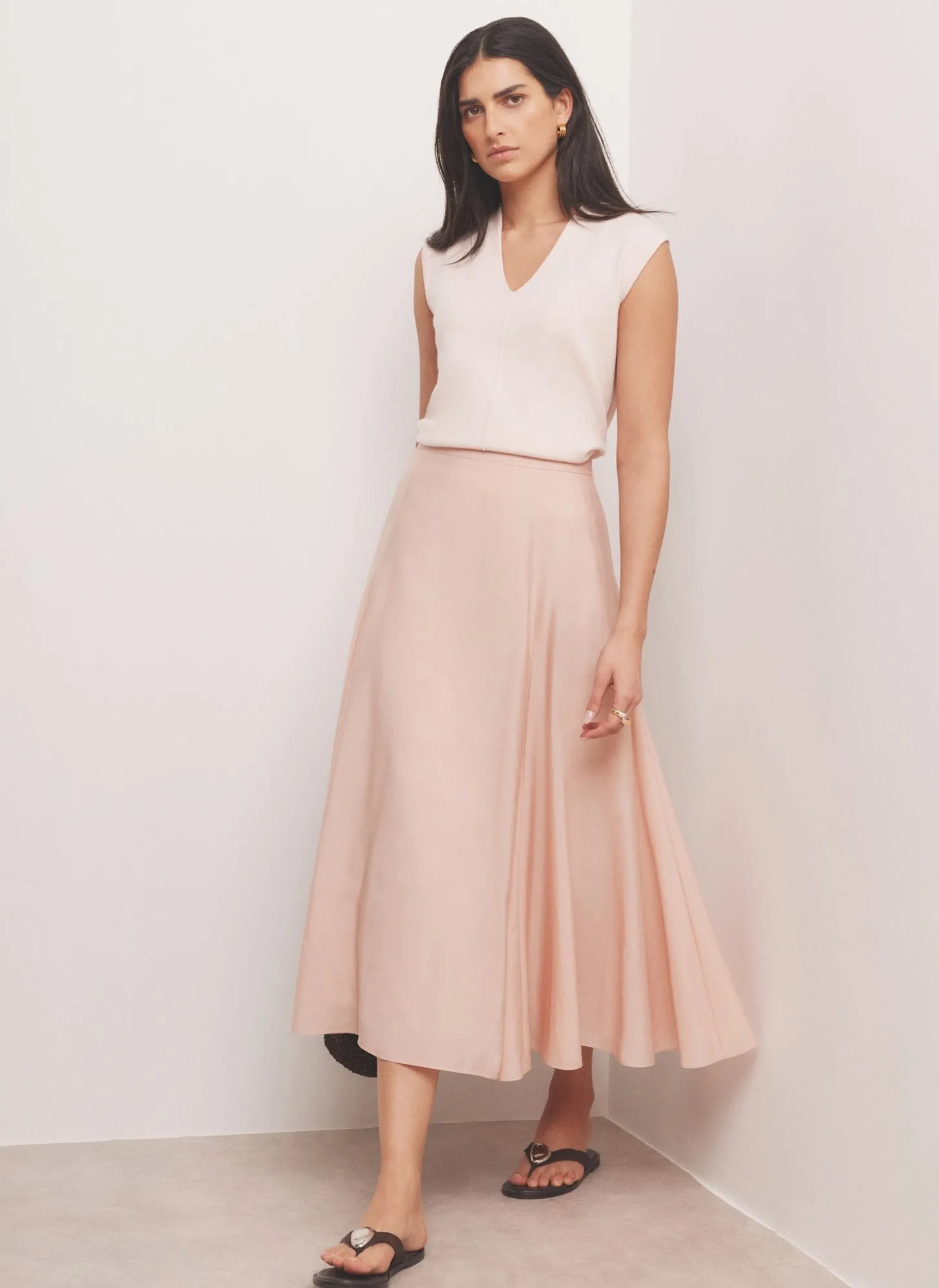 Pink Wool Blend Sleeveless Knit Top