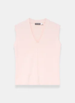 Pink Wool Blend Sleeveless Knit Top