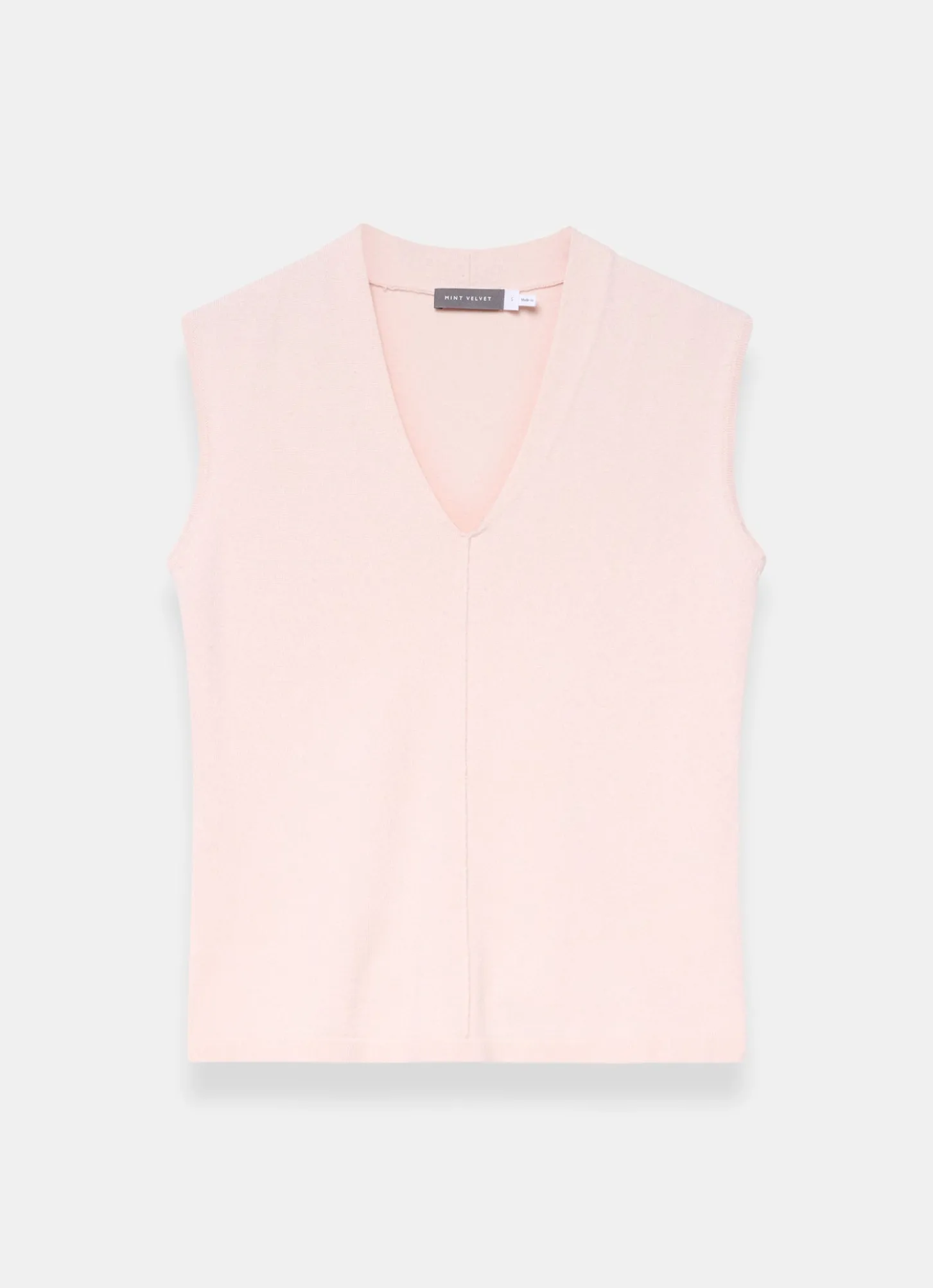 Pink Wool Blend Sleeveless Knit Top