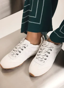 Rach White Suede Detail Trainers
