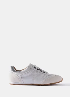 Rach White Suede Detail Trainers