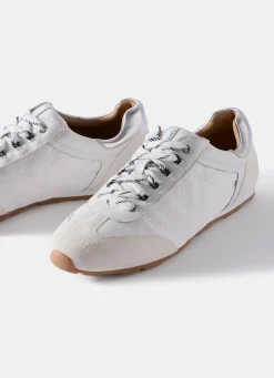Rach White Suede Detail Trainers