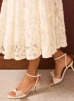 Rae Cream Leather Tassel Heeled Sandals