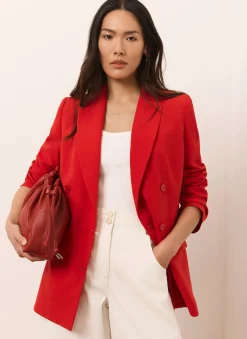 Red Double Breasted Blazer