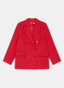 Red Double Breasted Blazer