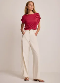 Red Drape Detail Top