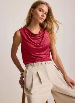 Red Drape Detail Top
