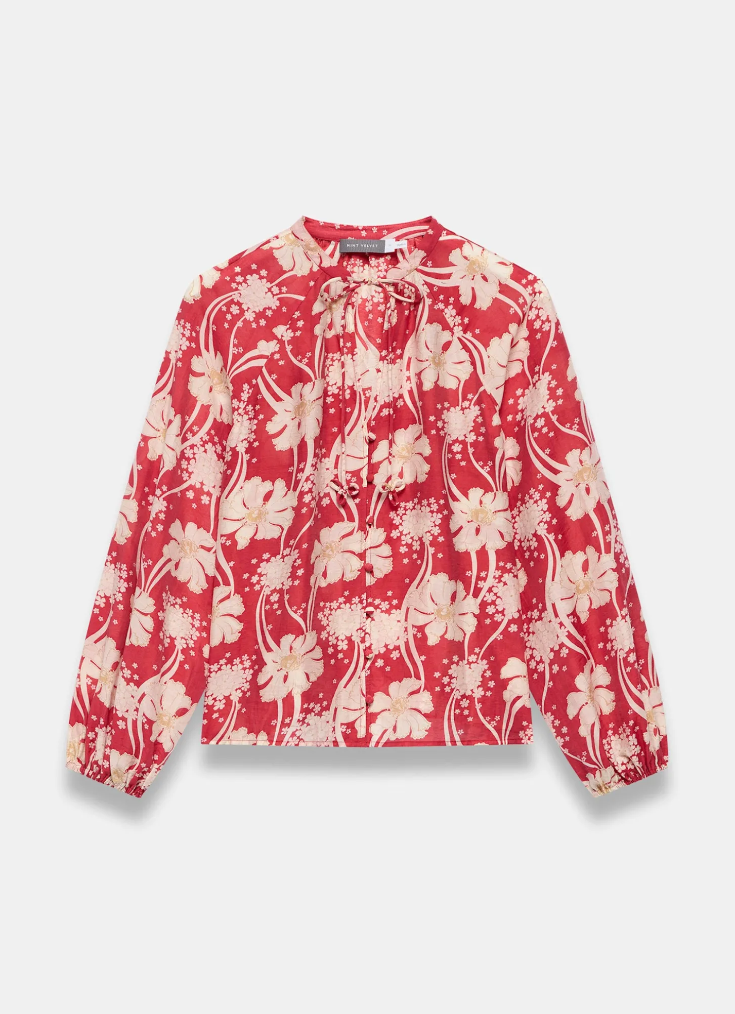 Red Floral Print Blouse