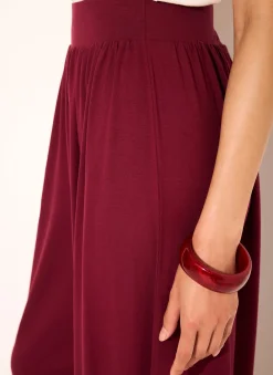 Red Jersey Balloon Trousers