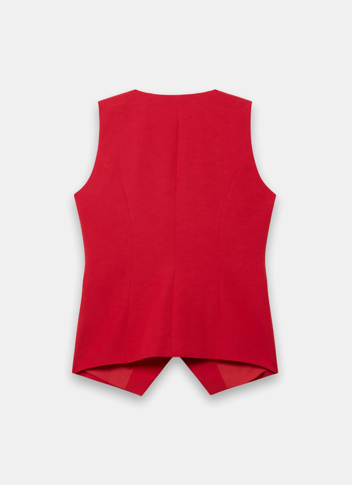 Red Longline Waistcoat