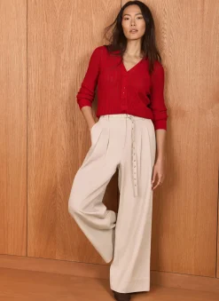 Red Open Knit Top