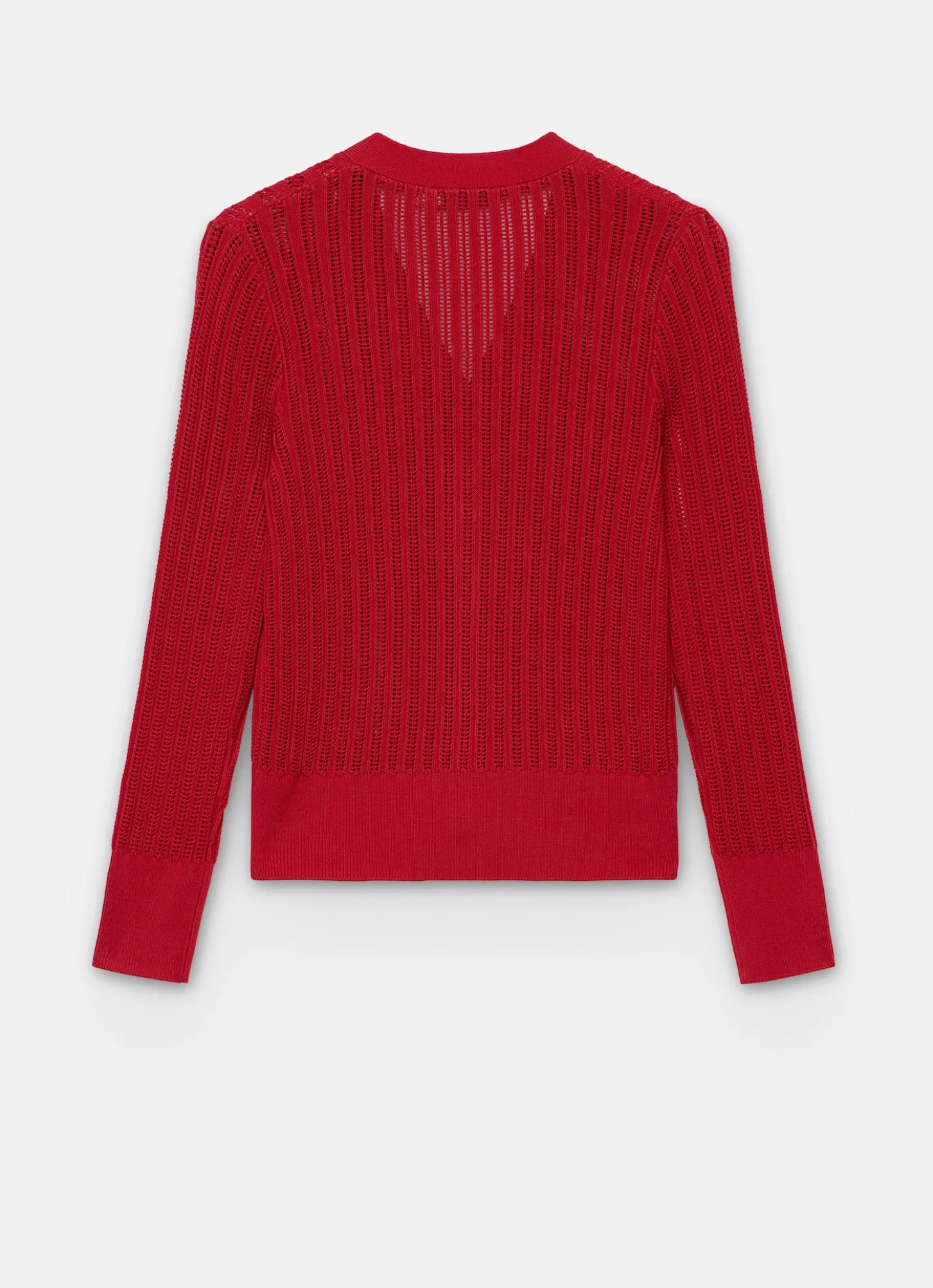 Red Open Knit Top