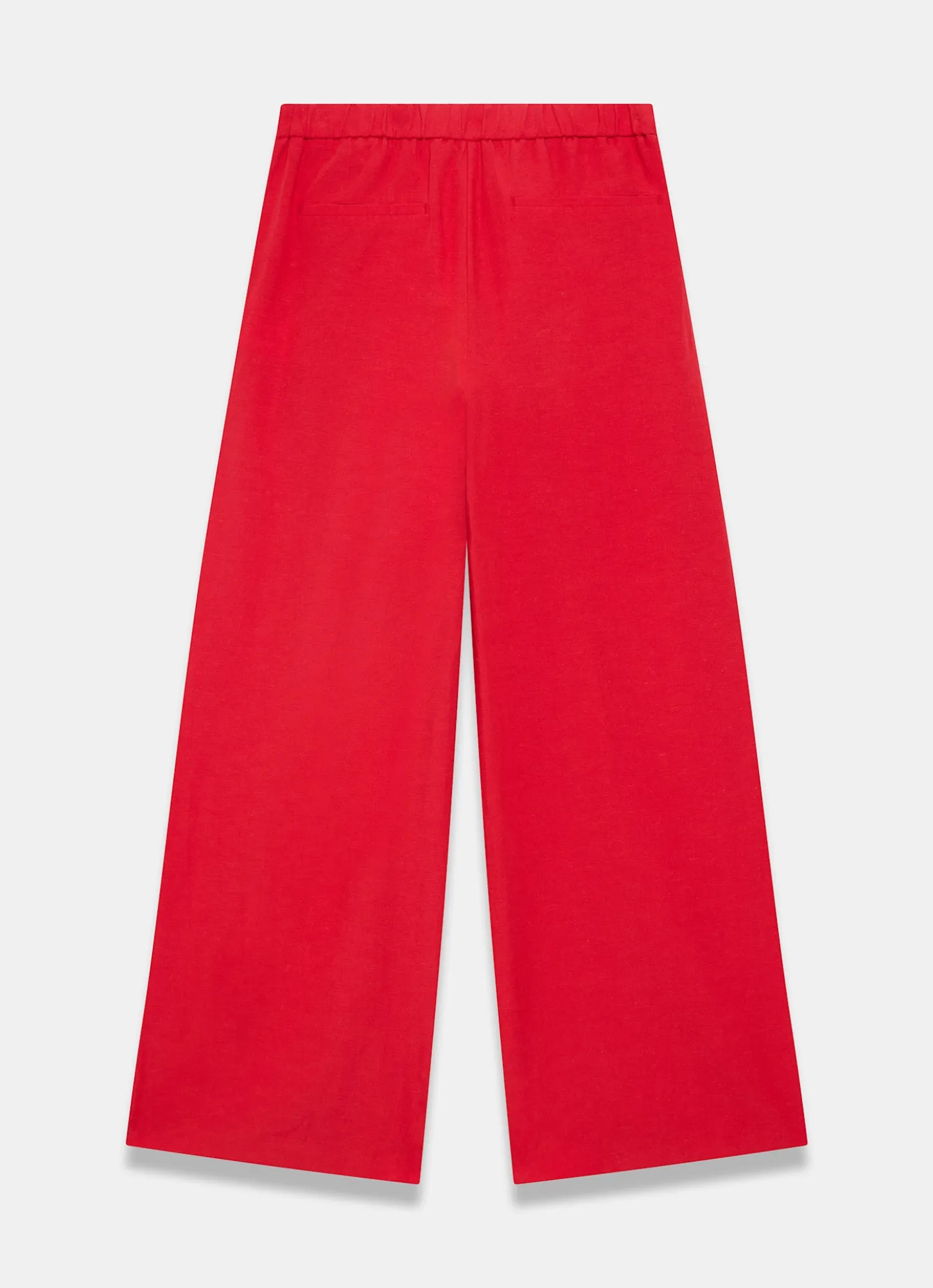 Red Pleated Wide Leg Trousers