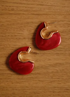 Red Resin Statement Earrings