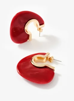 Red Resin Statement Earrings