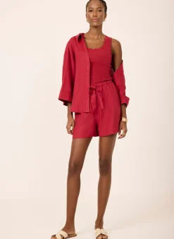 Red Scallop Trim Vest Top