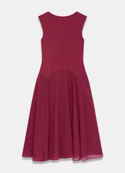 Red Sleeveless Midi Dress