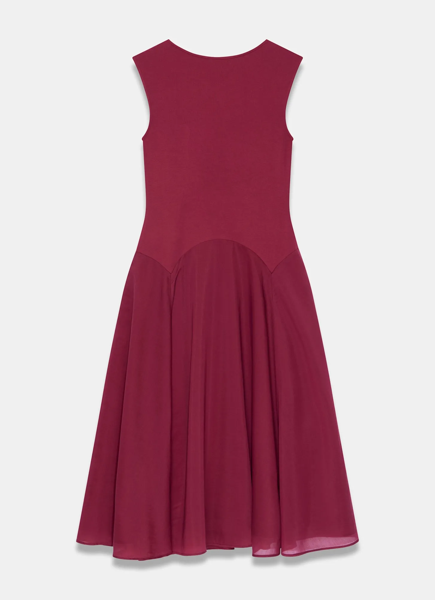 Red Sleeveless Midi Dress