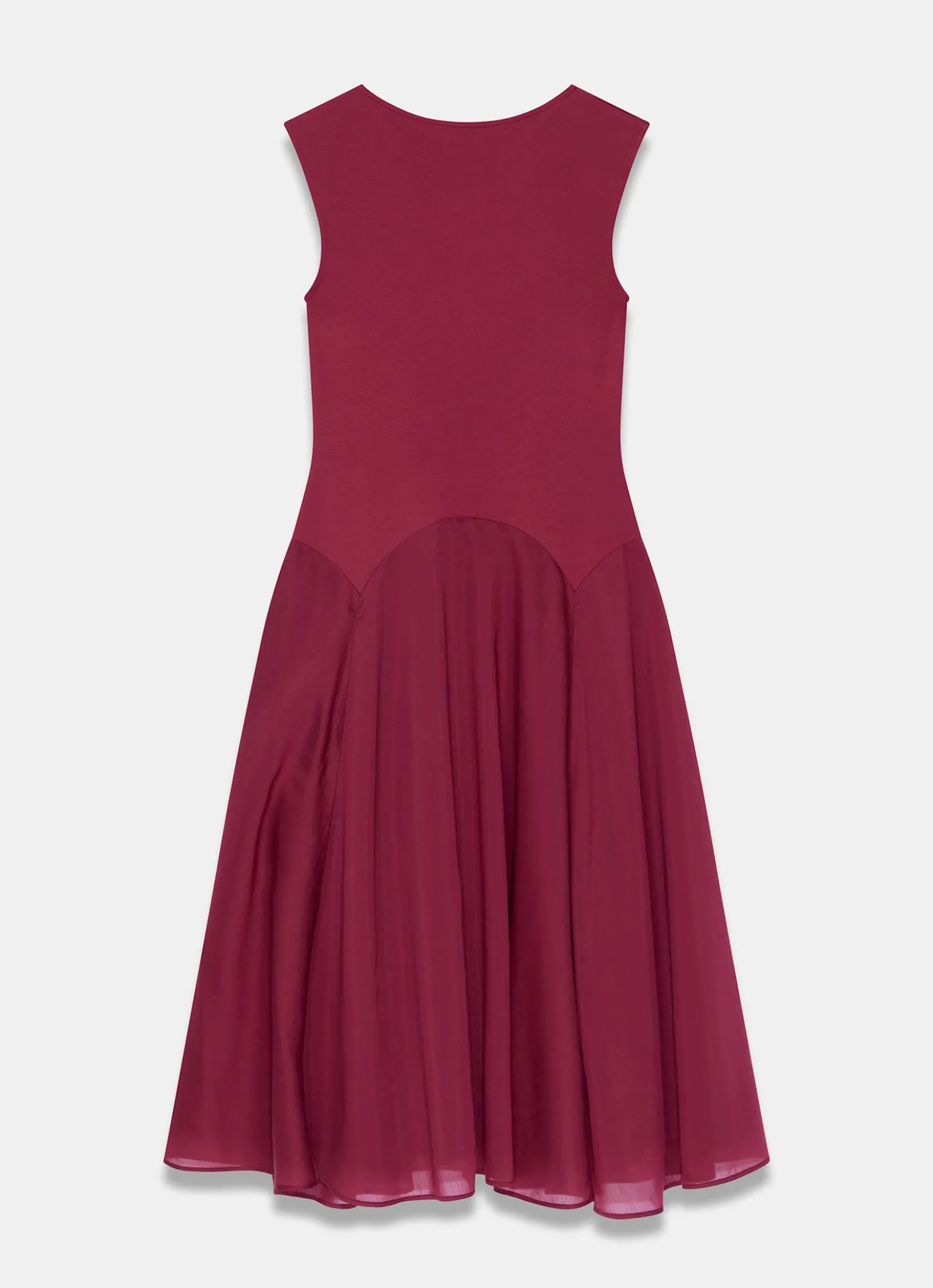 Red Sleeveless Midi Dress
