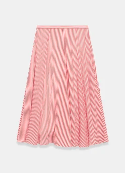 Red Stripe Maxi Skirt