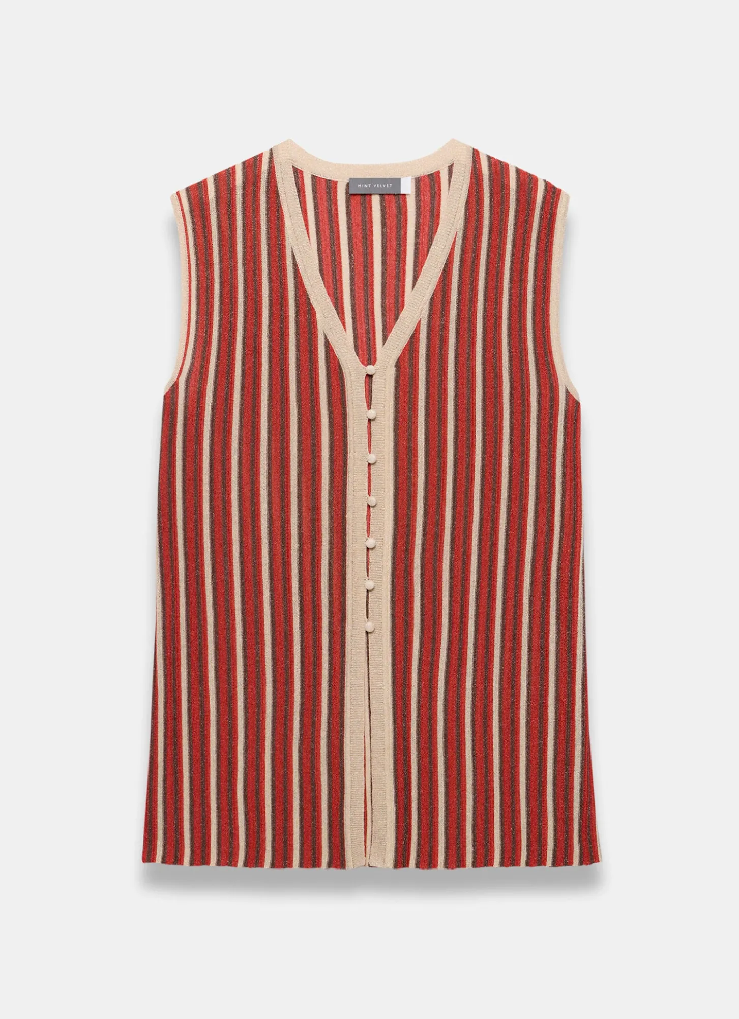 Red Striped Knit Top