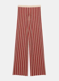 Red Striped Knit Trousers