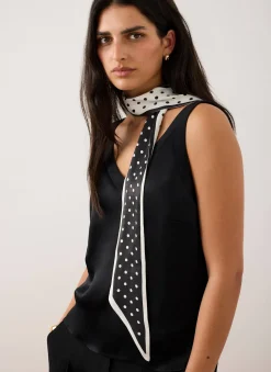 Sia Polka Dot Print Skinny Scarf