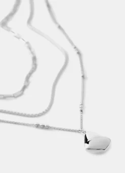 Silver Tone Layered Necklace