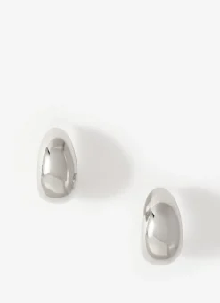Silver Tone Mini Curve Earrings