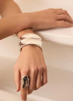Silver Tone Statement Cuff Bracelet